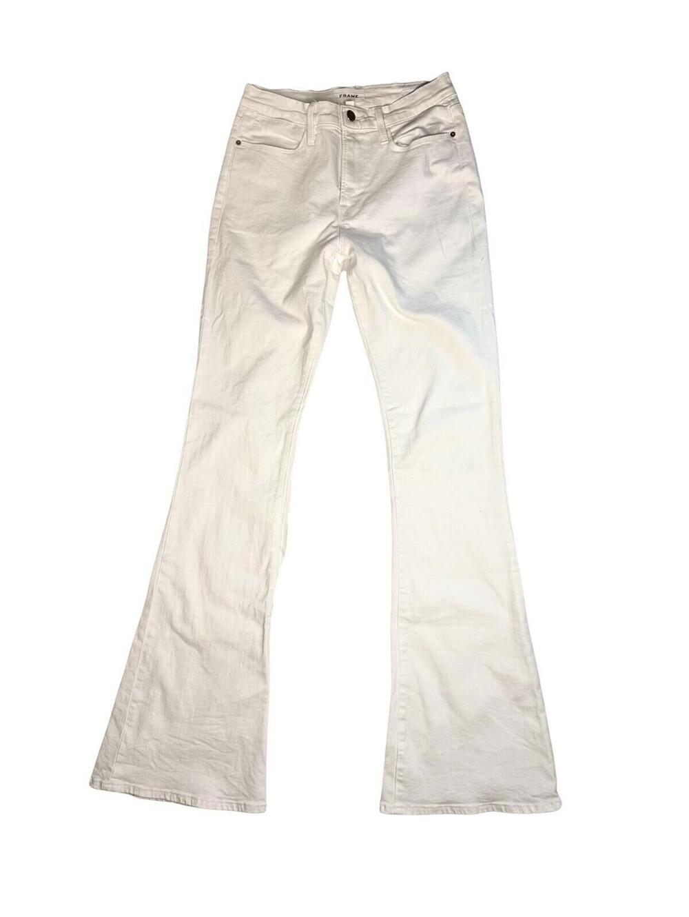 FRAME Le High Flare White Jeans Size 27